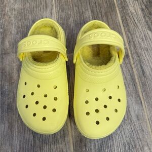 Fur lined kids CROCS size 2